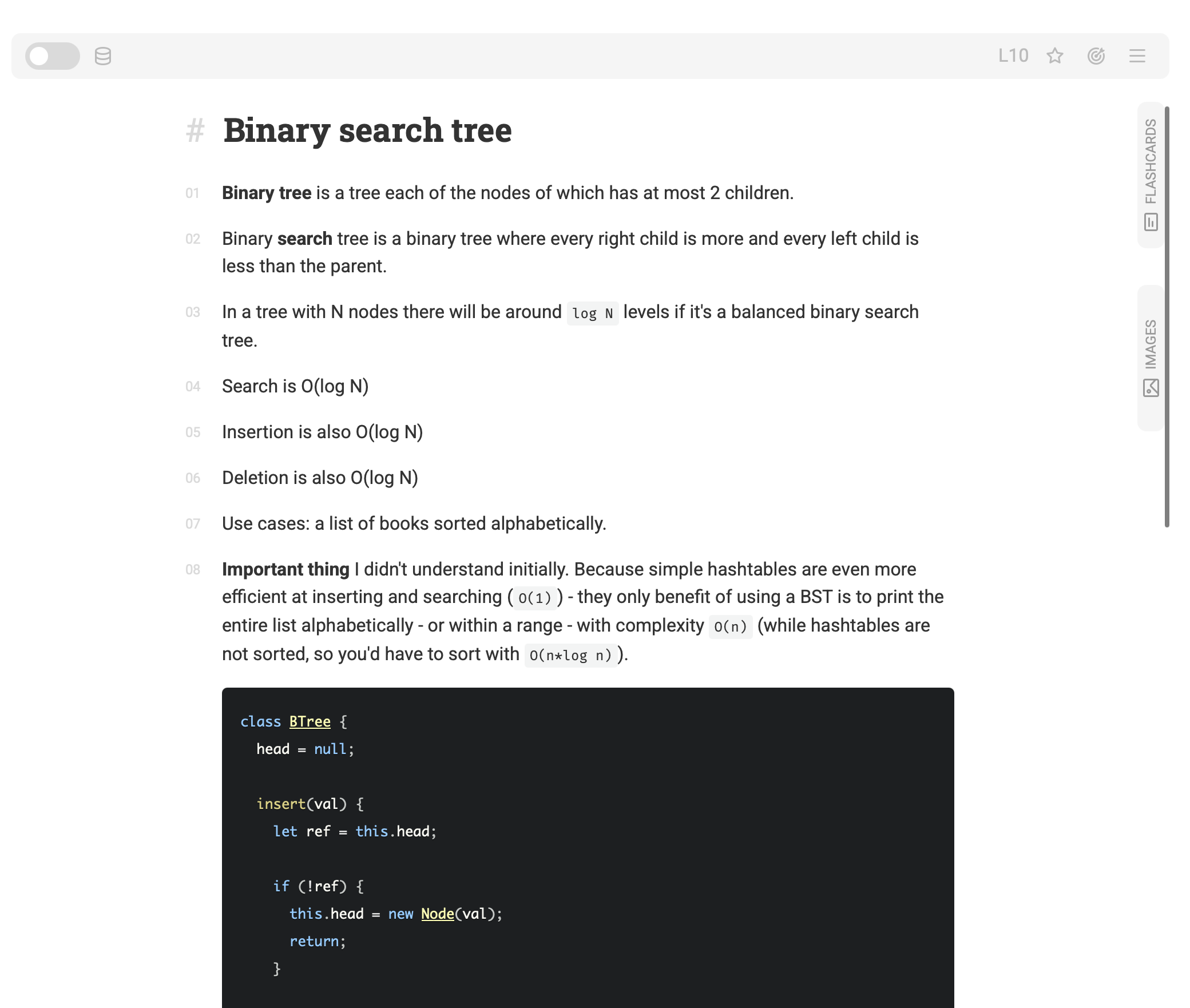 One example of a note using markdown and syntax highlighting features