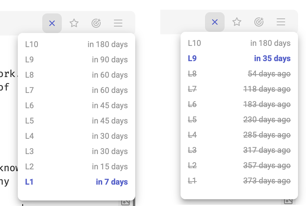 Schedule can be viewed from the top menu